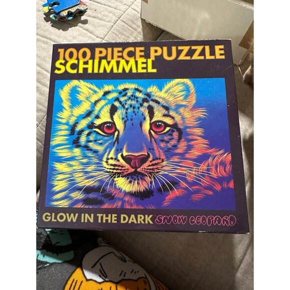 Schimmel 100 piece Glow in the dark snow leopard puzzle by Ceaco - Picture 1 of 5